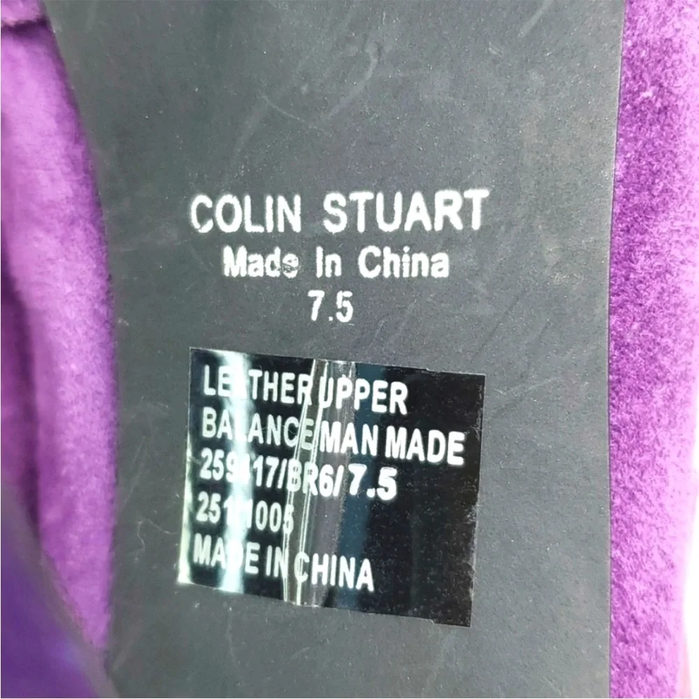COLIN STUART Gladiator Purple Suede Platform Stilettos EUC